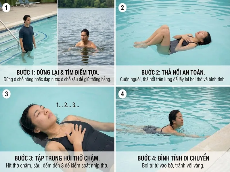 Tập thở dưới nước đúng cách là bước đầu trong hành trình học bơi