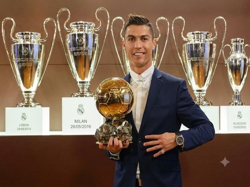 Ronaldo sở hữu 5 Quả bóng Vàng và 5 danh hiệu Champions League