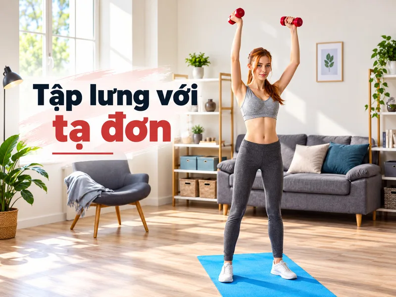 Tập lưng với tạ đơn giúp người mới rèn sức mạnh và kiểm soát cơ thể.