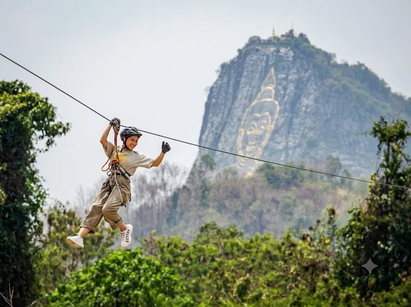 Zipline đưa người chơi lướt trên dây cáp bằng hệ thống treo chuyên dụng